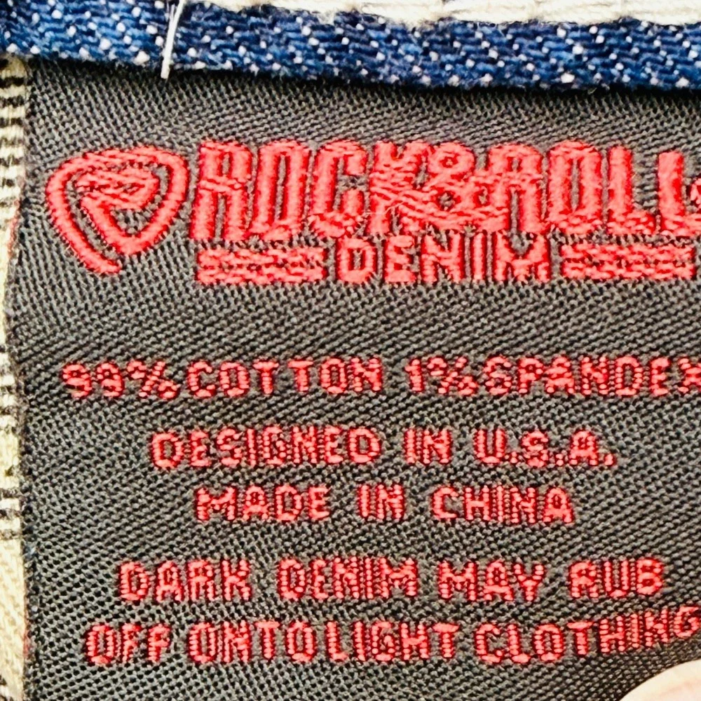 Rock & Roll Double Barrel Cotton Blend Mens Sz 42x32 Blue Jeans Western Bootcut